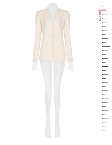 Blazer em scuba crepe sem lapelas Rinascimento