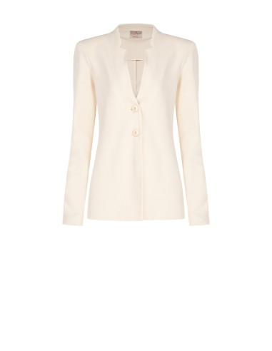 Blazer em scuba crepe sem lapela Rinascimento