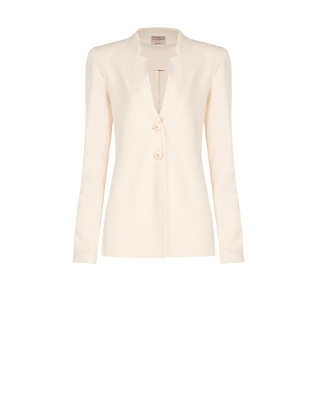 Blazer em scuba crepe sem lapela Rinascimento