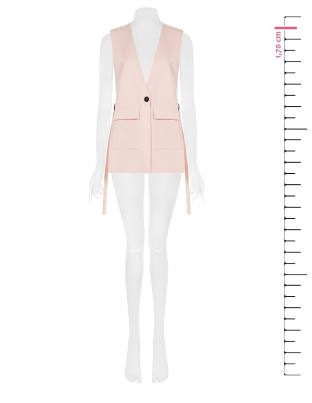 Colete de corte comprido com fendas e cintos nas laterais Rinascimento