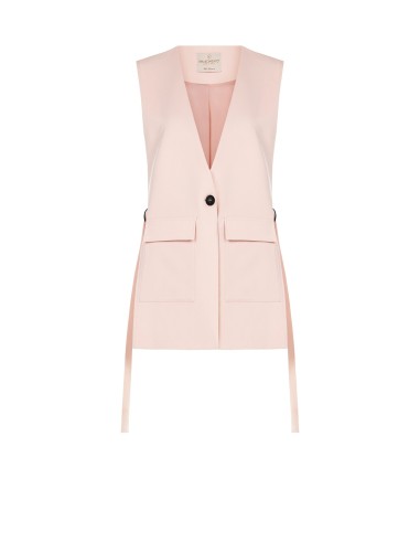 Colete de corte comprido com fendas e cintos laterais Rinascimento