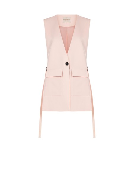 Colete de corte comprido com fendas e cintos laterais Rinascimento