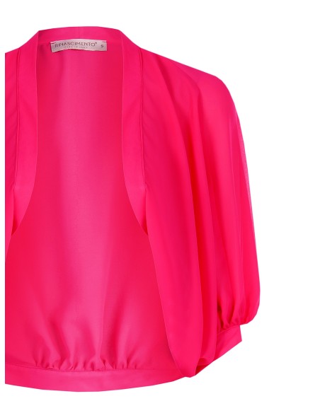 Bolero em georgette com mangas bufantes Rinascimento