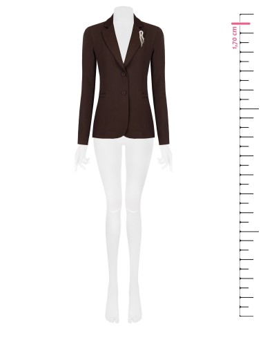 Blazer entalhado com broche de strass Rinascimento