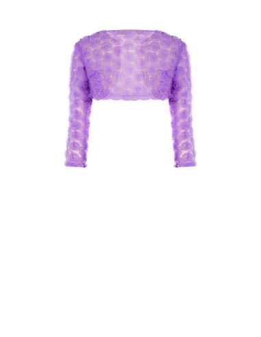 Bolero em tule bordado com rosas Rinascimento