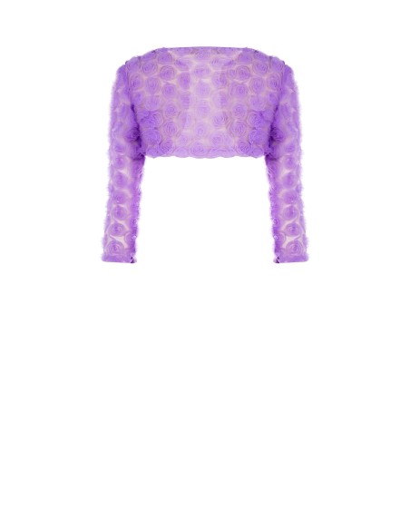 Bolero em tule bordado com rosas Rinascimento