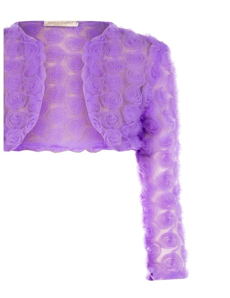 Bolero em Tule Bordado com Rosas Rinascimento