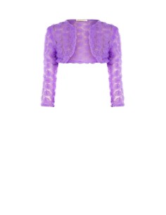 Tapa-Ombros Bolero em Tule Bordado com Rosas Rinascimento