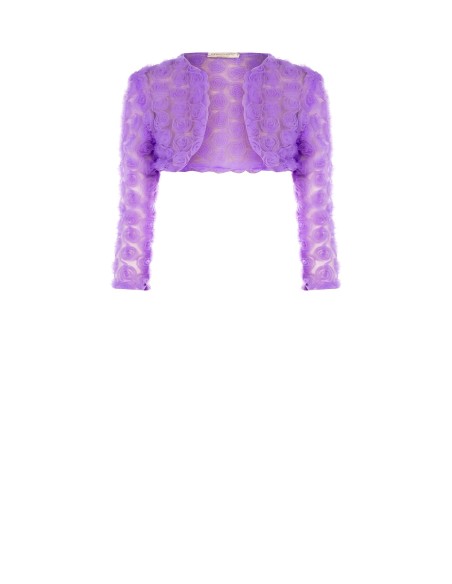 Tapa-Ombros Bolero em Tule Bordado com Rosas Rinascimento