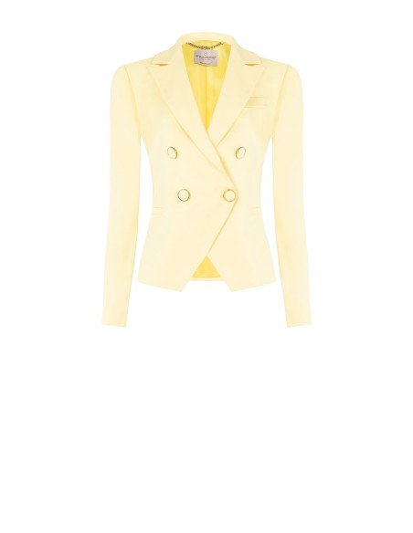 Blazer Acinturado em Tecido de Poliviscose Rinascimento