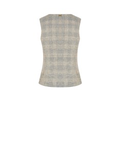 Colete amplo em mistura de algodão e linho xadrez Rinascimento 2