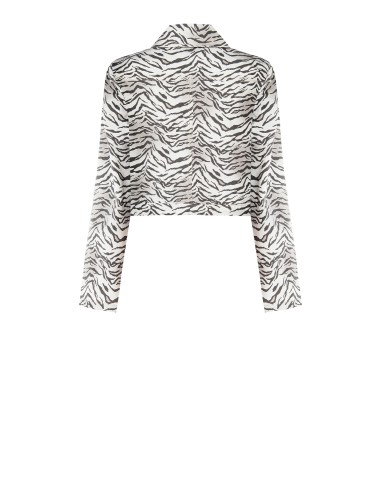 Casaco de ganga elástico com estampa de zebra Rinascimento