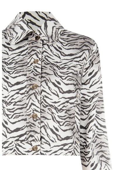 Casaco de ganga elástico com padrão zebra Rinascimento