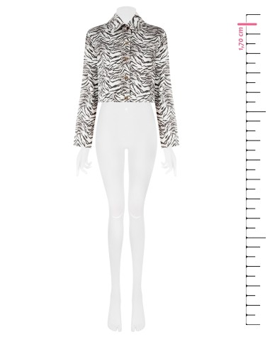 Casaco de ganga elástico estampado zebra Rinascimento