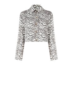 Casaco de ganga elástico com padrão de zebra Rinascimento