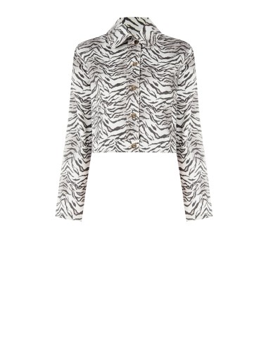 Casaco de ganga elástico com padrão de zebra Rinascimento