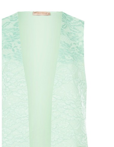 Colete Longo Aberto Em Renda Rinascimento