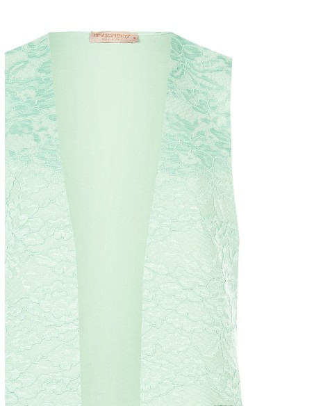 Colete Longo Aberto Em Renda Rinascimento