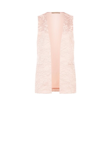 Colete Comprido Aberto em Renda Rinascimento