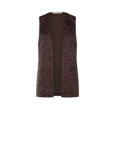 Colete longo aberto em renda Rinascimento