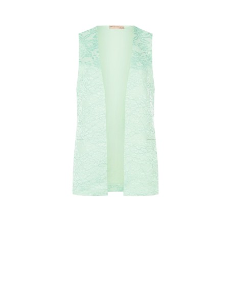 Colete longo aberto em renda Rinascimento