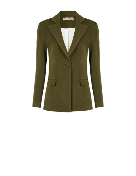 Blazer Cinturado em Tecido Técnico Rinascimento