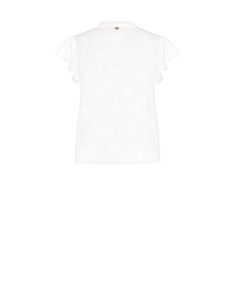Blusa Ampla em Algodão às Riscas Bordada e com Vazados Rinascimento 2