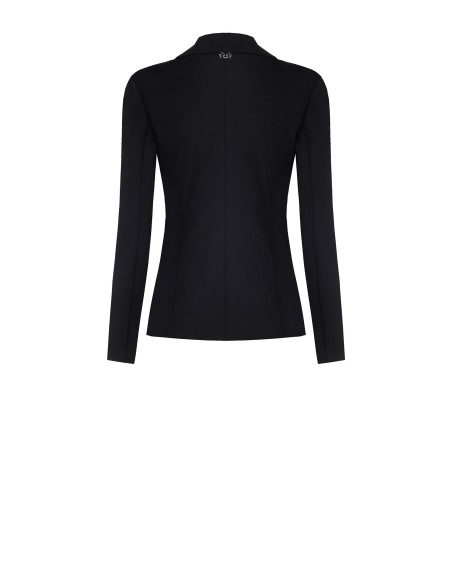 Blazer curto acinturado em mistura de algodão Rinascimento