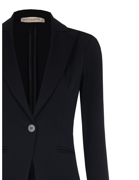 Blazer curto cintado em mistura de algodão Rinascimento