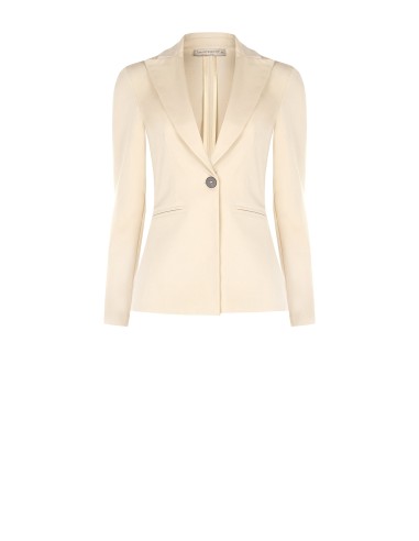 Blazer curto cintado em mistura de algodão Rinascimento