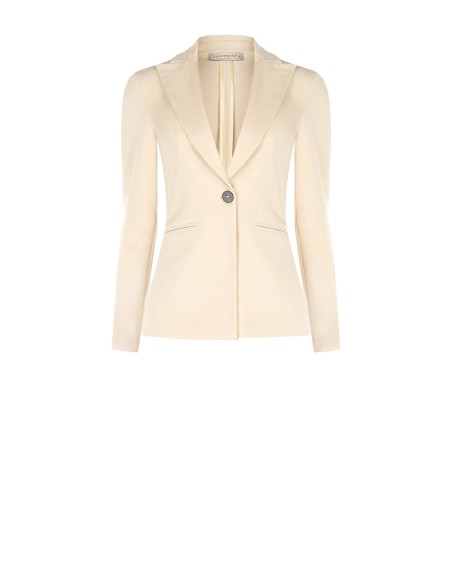 Blazer curto cintado em mistura de algodão Rinascimento