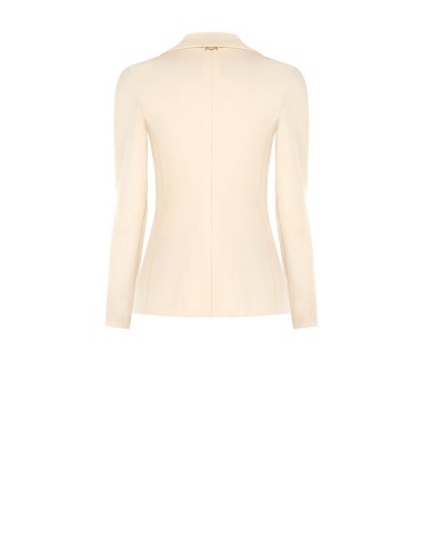 Blazer Curto Acinturado Em Algodão Misto Rinascimento