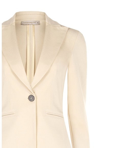 Blazer curto cintado em mistura de algodão Rinascimento