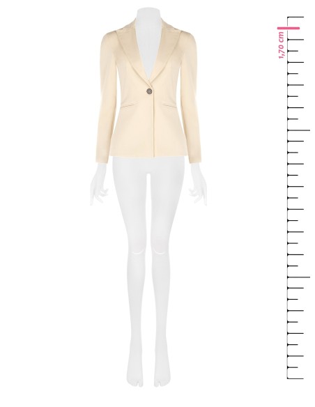 Blazer curto entalhado em algodão misto Rinascimento