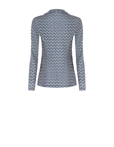 Blazer cinturado em scuba crepe estampado Rinascimento