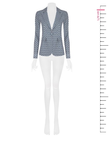 Blazer entalhado em scuba crepe estampado Rinascimento