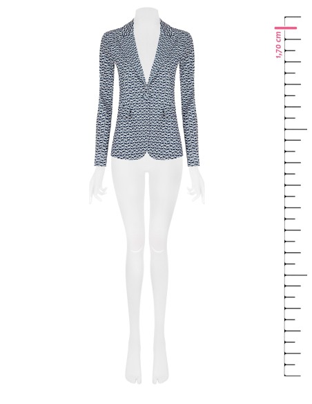 Blazer entalhado em scuba crepe estampado Rinascimento