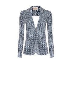 Blazer acinturado em scuba crepe estampado Rinascimento