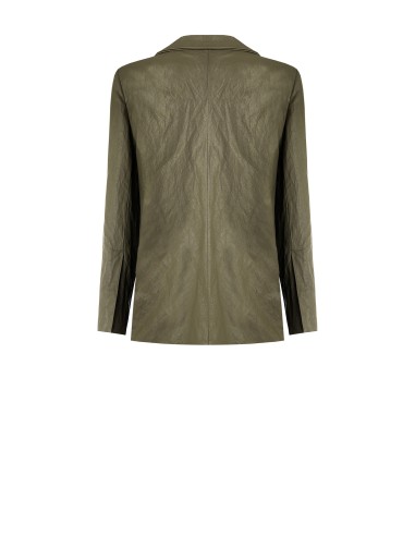 Blazer em pele sintética com efeito amassado Rinascimento