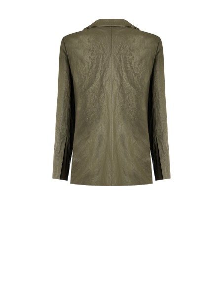 Blazer em pele sintética com efeito amassado Rinascimento