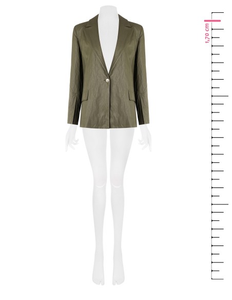 Blazer em pele sintética com efeito amassado Rinascimento