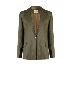 Blazer em pele sintética com efeito amassado Rinascimento