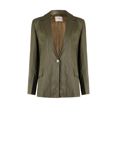 Blazer em pele sintética com efeito amassado Rinascimento