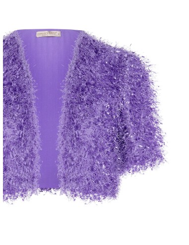 Bolero aberto com fios com efeito de penas Rinascimento