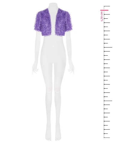 Bolero aberto com fios com efeito de penas Rinascimento