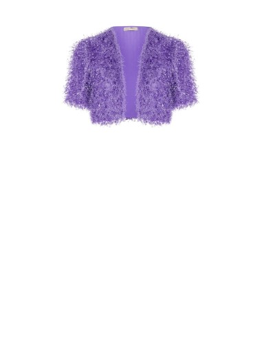 Bolero aberto com fios efeito penas Rinascimento