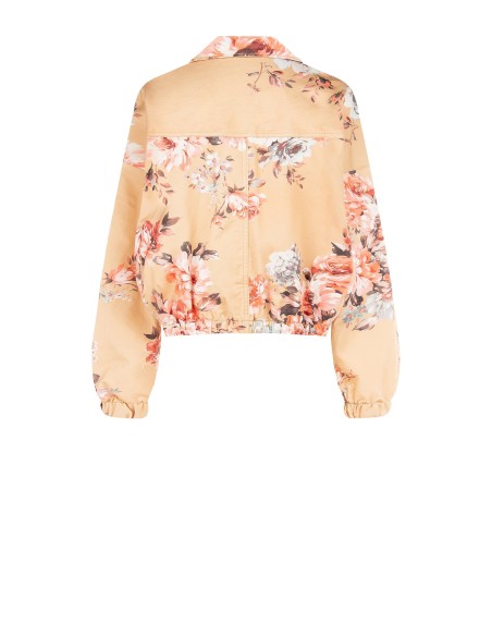 Casaco bomber com estampado floral em algodão Rinascimento