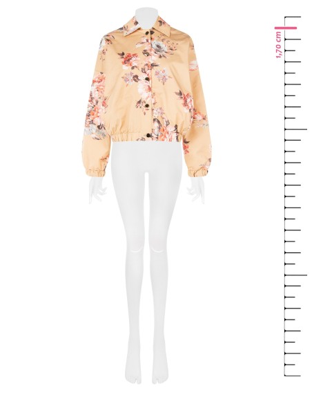Casaco Bomber com Estampa Floral em Algodão Rinascimento