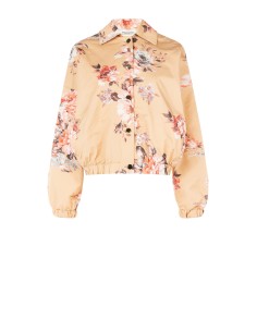 Casaco bomber com estampa floral em algodão Rinascimento