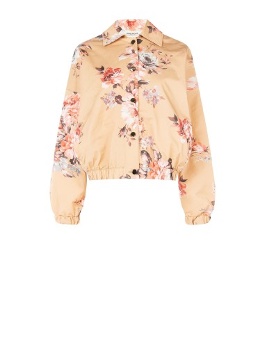 Casaco bomber com estampa floral em algodão Rinascimento